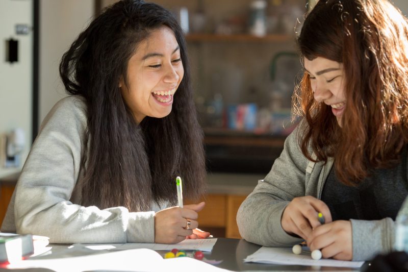 High school chemistry students work together to create a 3-D model of a molecule.  Photo by Allison Shelley/The Verbatim Agency for American Education: Images of Teachers and Students in Action