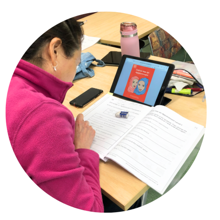 Student reading ESL Reads
